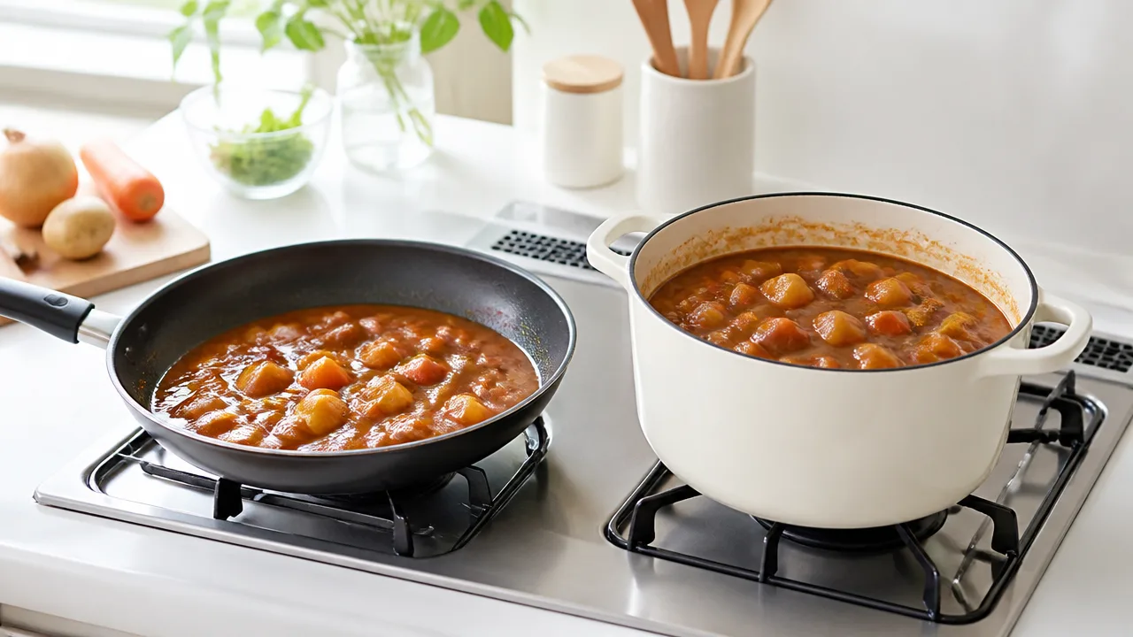 カレーはフライパンと鍋どっちで作る？違いと選び方をやさしく解説