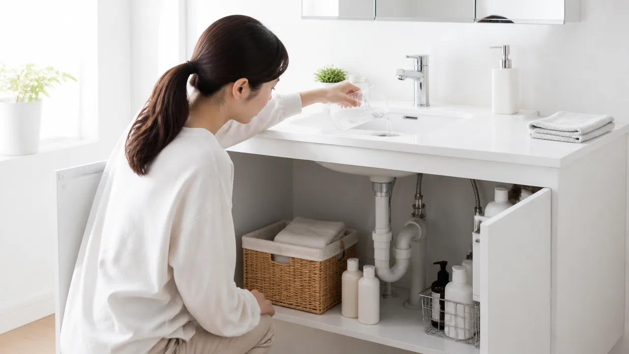 旅行から帰ったら洗面下が下水臭い原因とすぐできる対処法