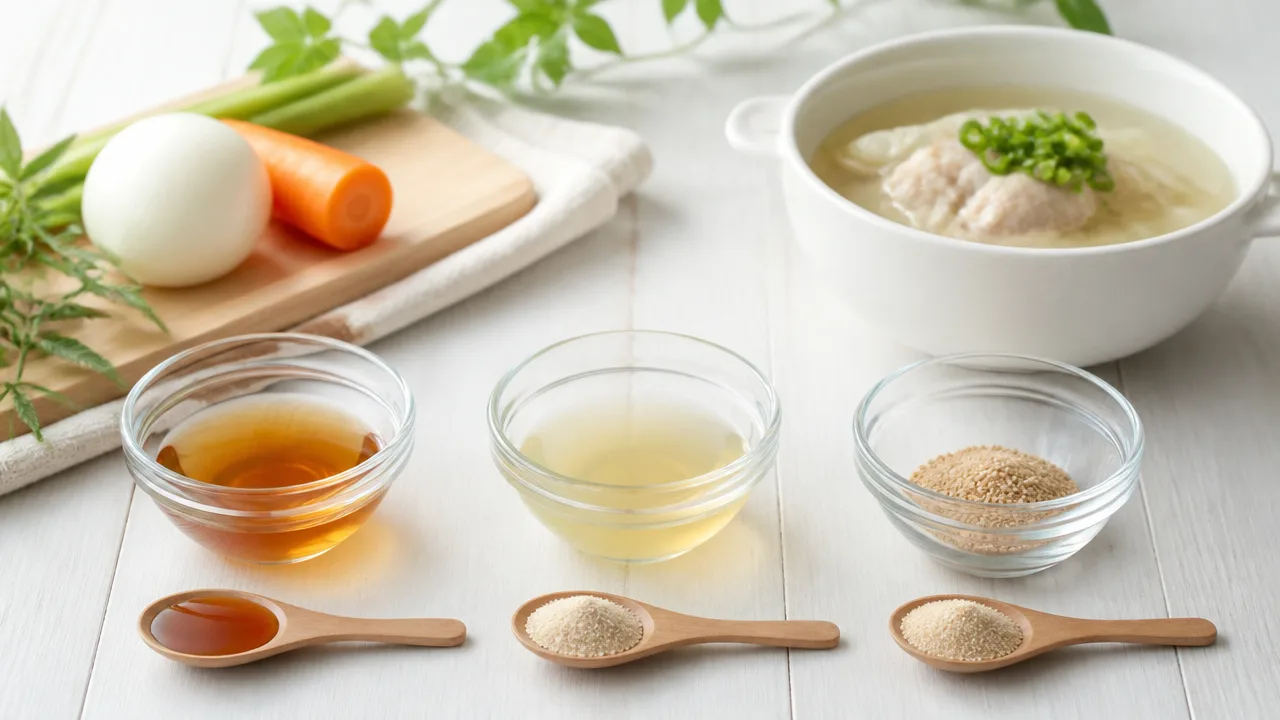 鶏ガラスープの素は白だしで代用できる？分量の目安と味を整えるコツ